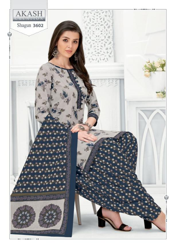 Akash Creation Shagun Vol-36 Cotton Printed Designer Patiyala Dress Material
